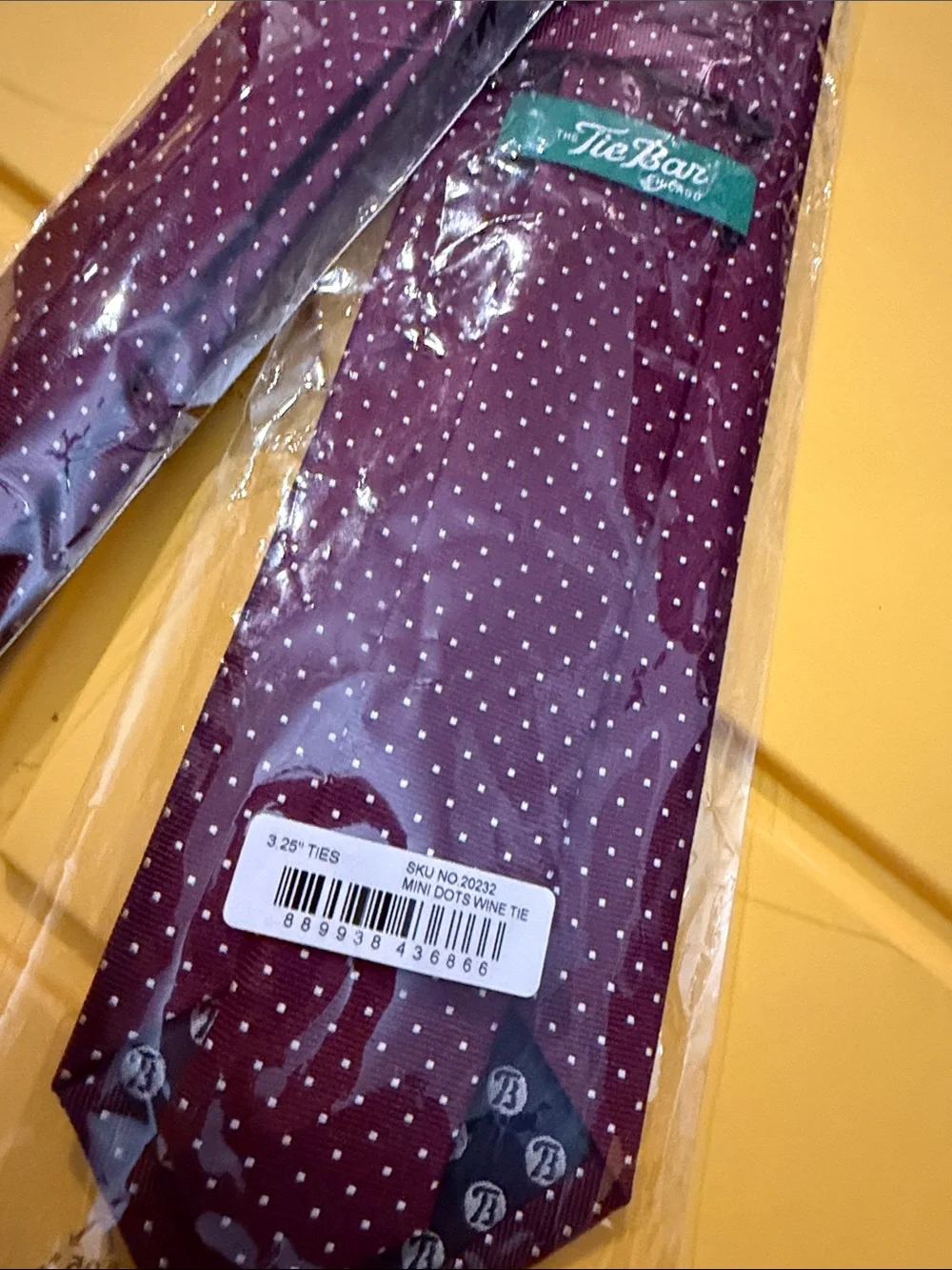 The Tie Bar Burgundy Polka Dot 100% Silk Tie